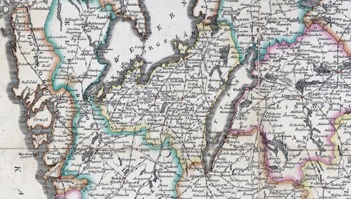Detalj från kartanöver Skaraborgs län